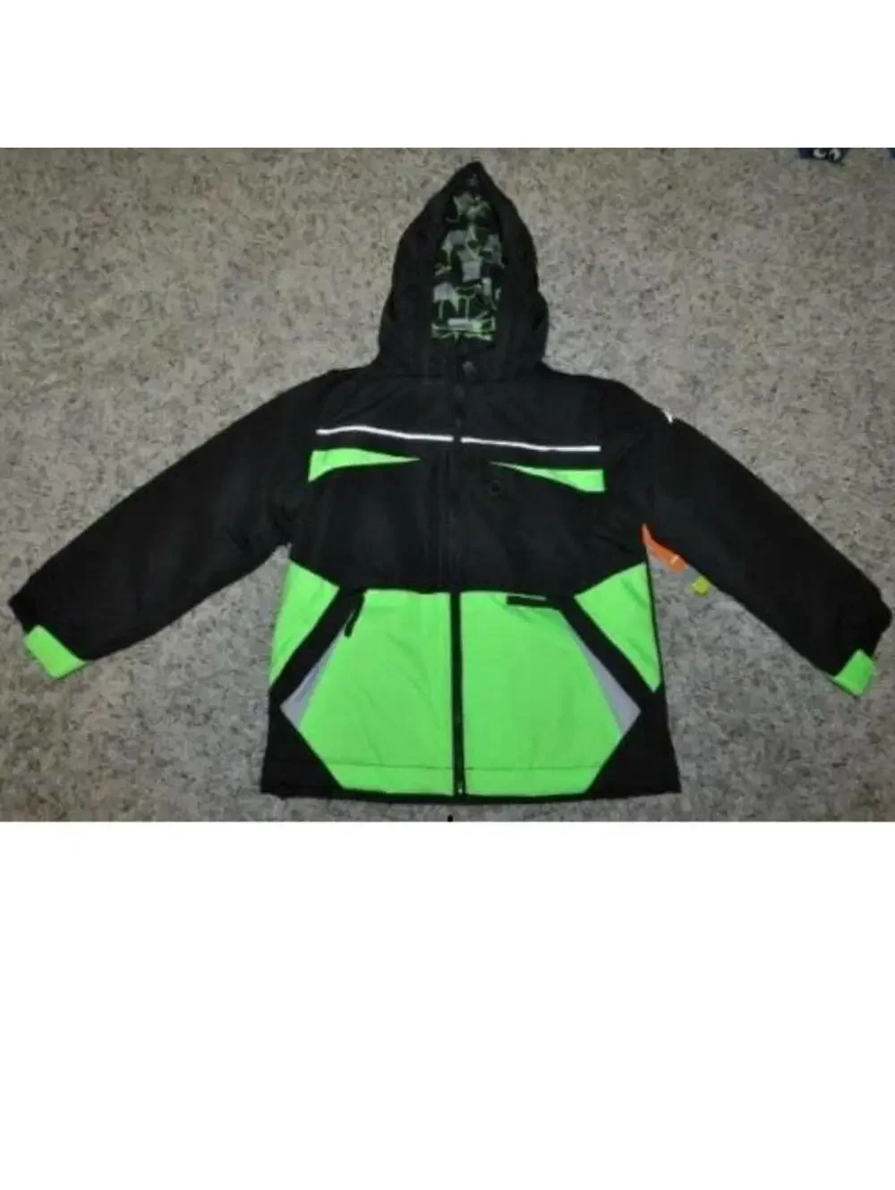 Boys All Weather Jacket 4/5 Black Green 4 in 1 Winter Spring Fall Athletech